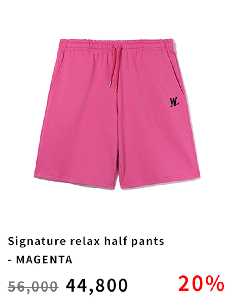 Signature relax half pants - MAGENTA