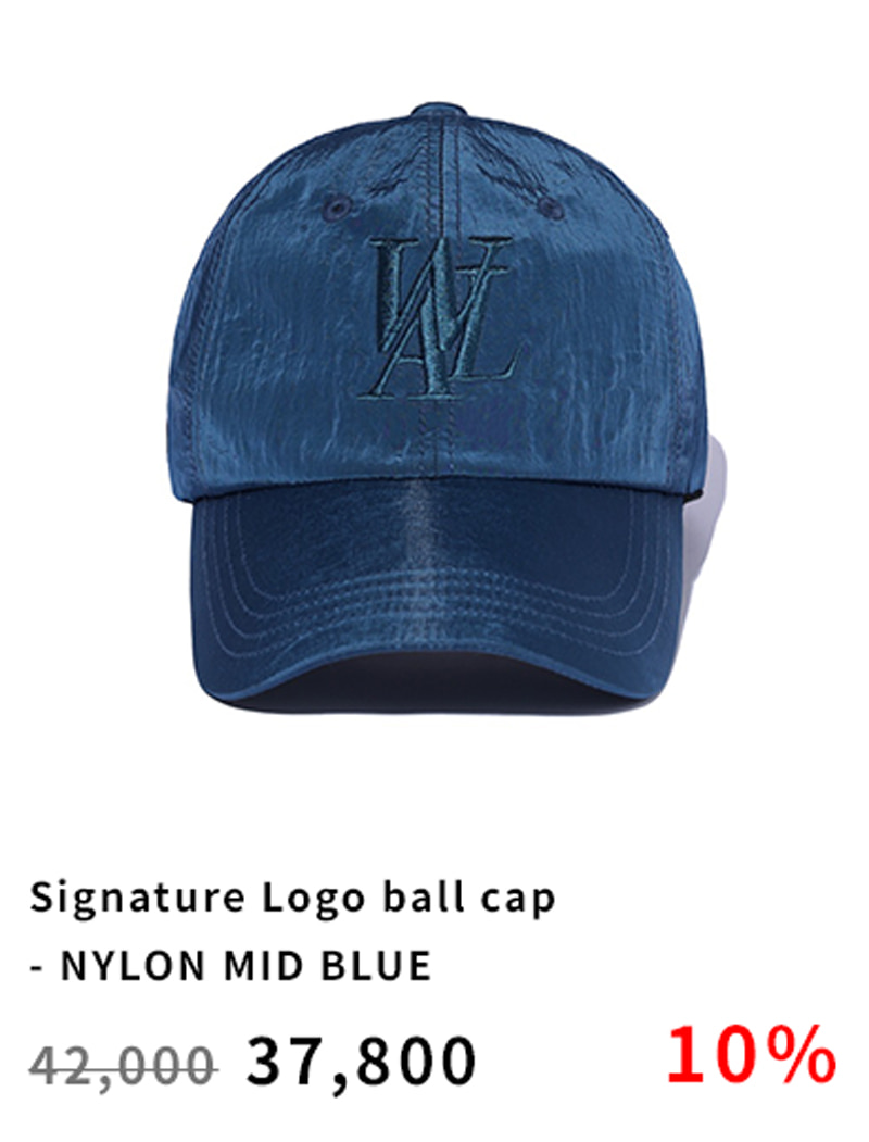 Signature Logo ball cap - NYLON MID BLUE