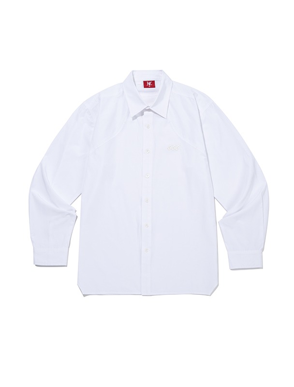 Claw semi loose fit split shirt - WHITE