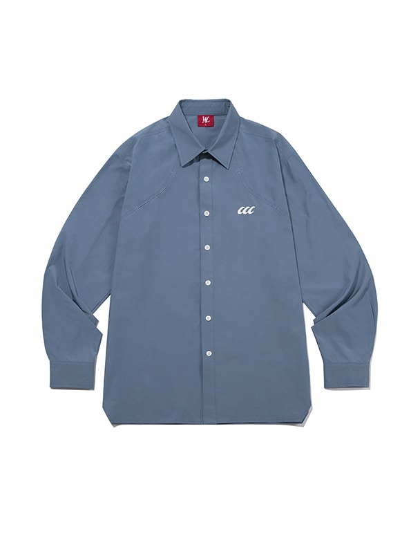 Claw semi loose fit split shirt - BLUE