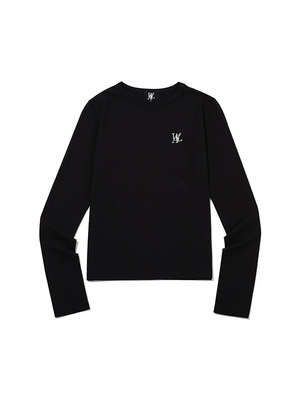 Signature fitted silky long sleeve - BLACK