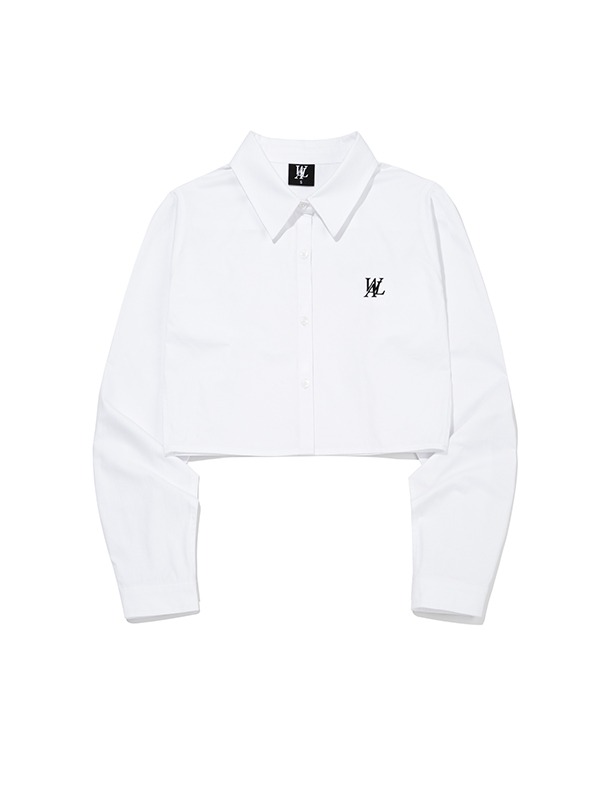 Signature essential crop shirt - WHITE