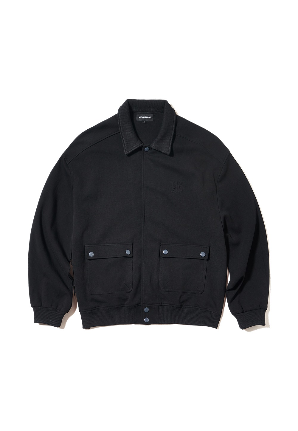 Signature classic cotton varsity jacket - BLACK