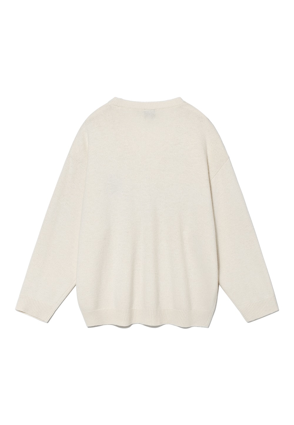 Signature daily over fit knit cardigan - IVORY